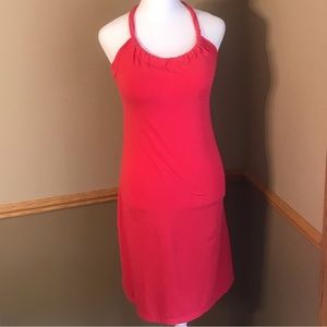 PRANA Quinn Athleisure Athletic Summer Dress in Solid Pink Women's Size Small.